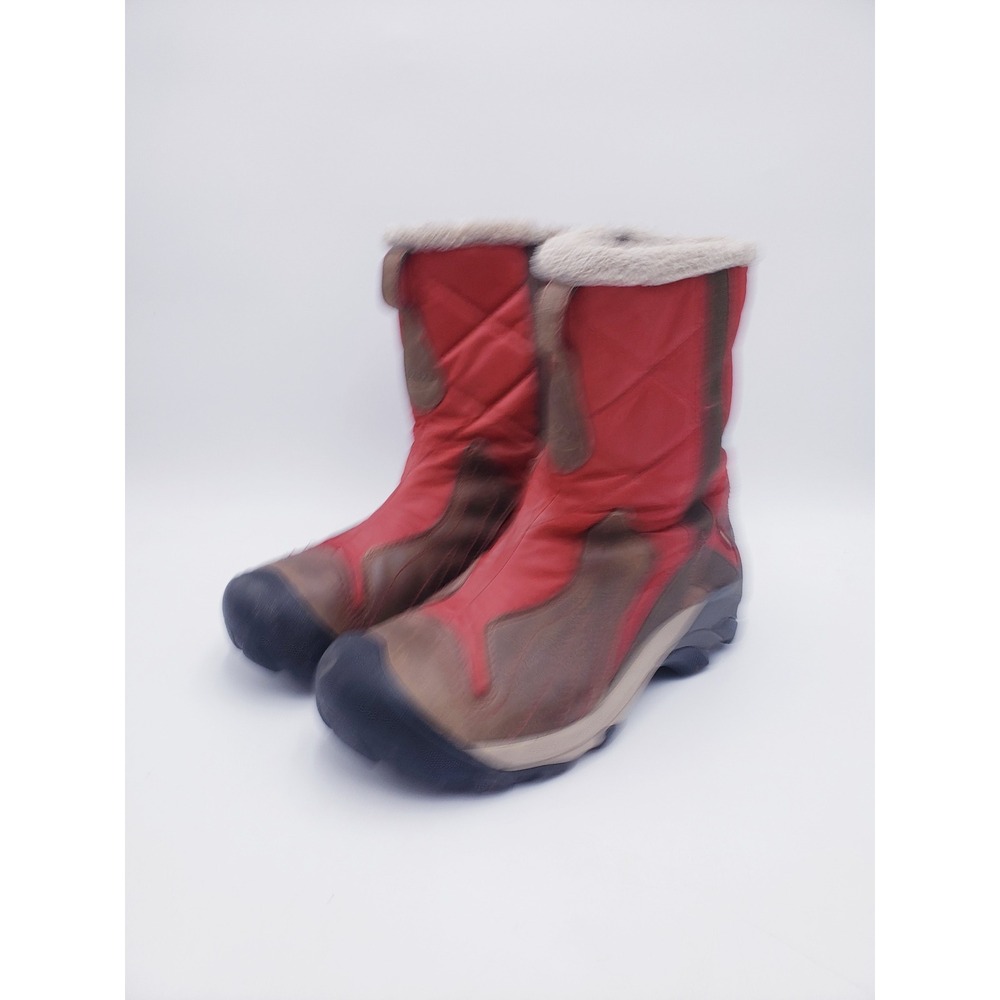 KEEN Betty Waterproof Quilted Winter Snow Boots Fleece Lined Red Size 10.5